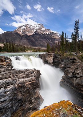Athabasca Falls Waterfall in Jasper National Park