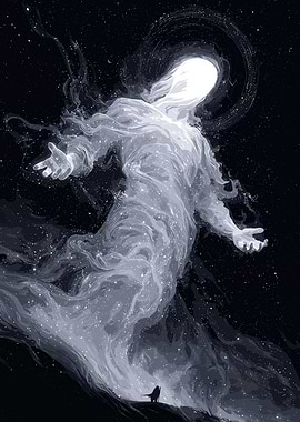Cosmic Being and Lone Figure