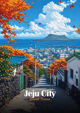 Jeju City South Korea Autumn View