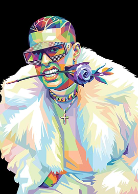 Bad Bunny Pop Art Portrait