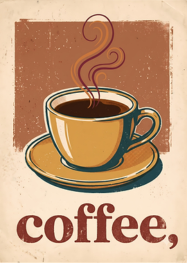 Vintage Coffee Cup Poster