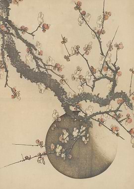 Ukiyo-e Plum Blossom Moon – Cherry Branch Spring Print
