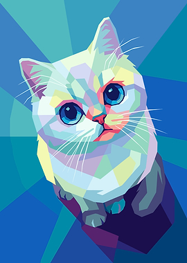 Geometric Cat Portrait