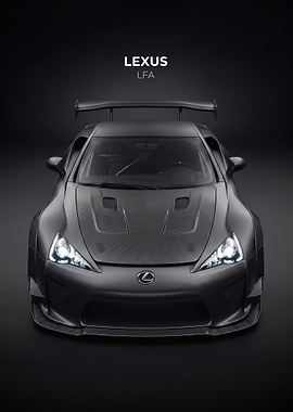 sleek black Lexus LFA Carbon Fiber car poster