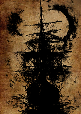 Silhouette of a Ghost Ship