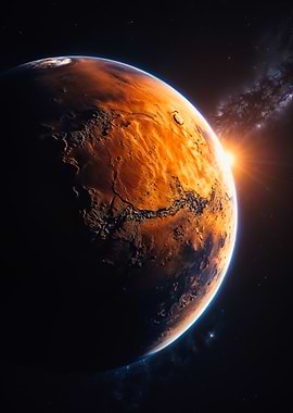 Planet Mars From Outer Space