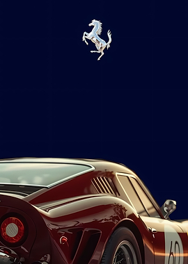 Ferrari Emblem and Classic Car