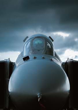 F4 phantom Cockpit Under Stormy Skies