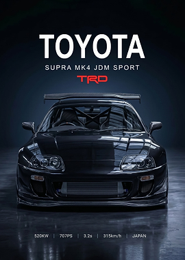 sleek black Toyota Supra MK4 jdm TRD Sport