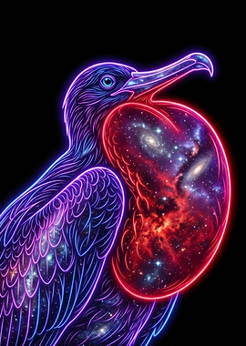 Magnificent Frigatebird with Galaxy Pouch