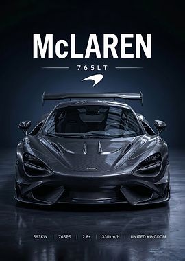 sleek angry McLaren 765LT Carbon Fiber Supercar