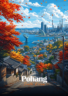 Pohang, South Korea Autumn Cityscape
