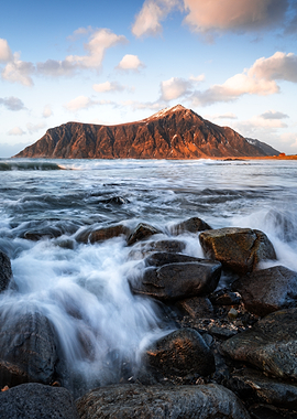 Mountain and Ocean Waves