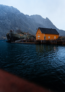 Orange Cabin by the Water