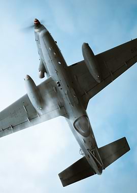Airplane flying overhead