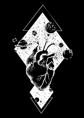Cosmic Heart with Planets