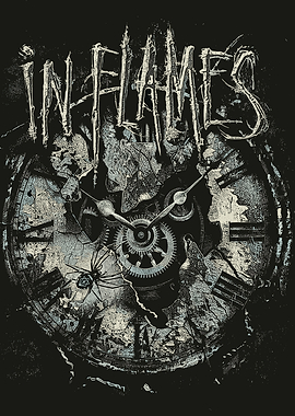 In Flames Band Logo with Clockwork Spider