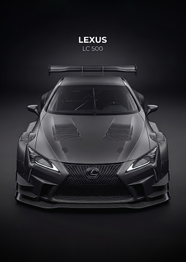 sleek Lexus LC 500 Race Car poster