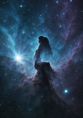 Hubble Pillars of Creation Eagle Nebula – Blue Space Metal Poster