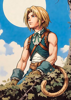 Anime character with blonde hair and tail