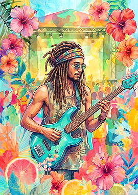 Summer Festival Reggae Bassist