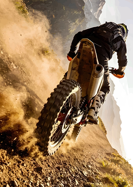 Motocross Rider Kicking Up Dirt