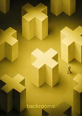 Backrooms Minimalist Yellow Crosses
