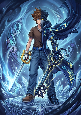 Kingdom Hearts Sora in Dark and Light Forms