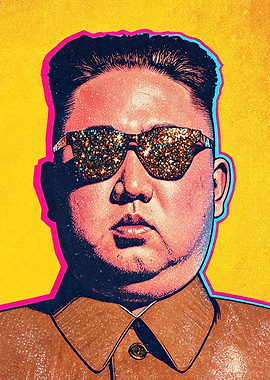 Kim Jong Un with Glitter Sunglasses