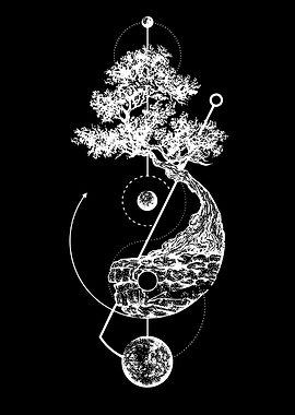 Yin Yang Tree and Moon