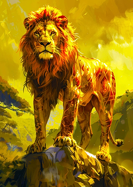 Majestic Lion on Rocky Outcrop