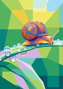 Geometric Snail on a Leaf