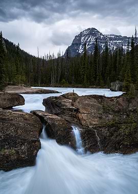 Mountain Waterfall in Forest