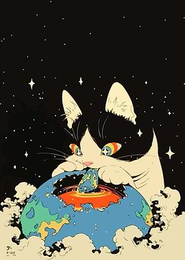 Cat Eating the Earth