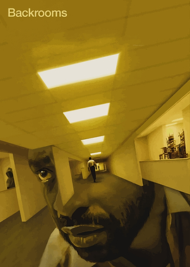 Backrooms Hallway with Figure