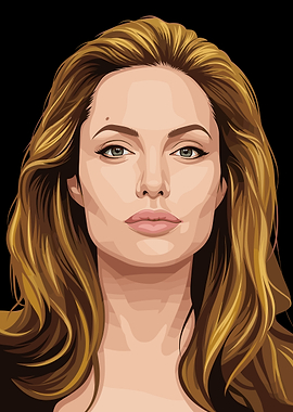 Vector Portrait of Angelina Jolie