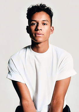 Young man in white t-shirt