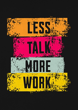 Less Talk More Work - Retro Motivational Gym Poster