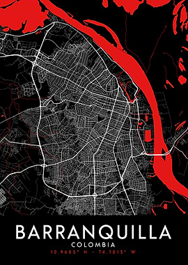 Barranquilla Dark Map