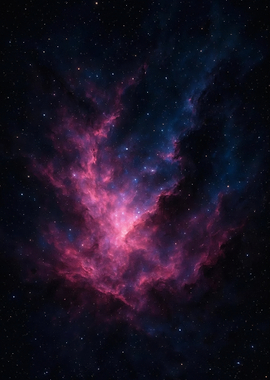 Hubble NGC 7380 Wizard Nebula – Purple Space Metal Poster
