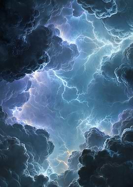 Dramatic Lightning Storm Sky