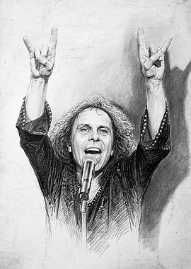 Pencil Sketch of Ronnie James Dio