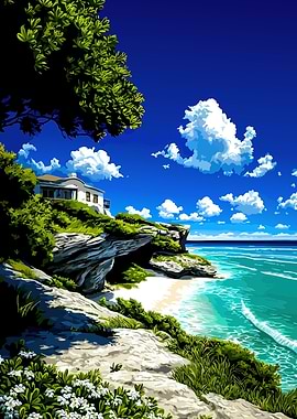 Coastal Villa Overlooking Turquoise Ocean