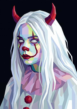 Creepy Clown with Horns