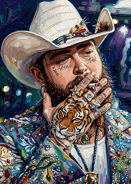 Post Malone Cowboy Painting