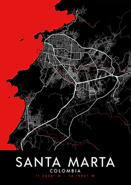 Santa Marta Dark Map