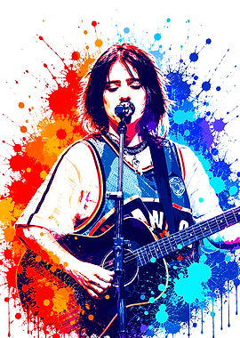 Billie Eilish playing guitar
