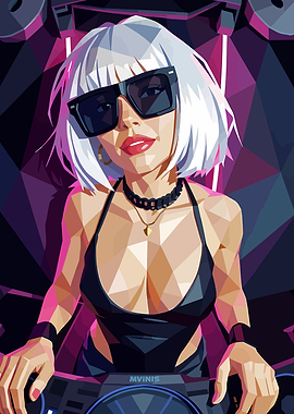 Female DJ with Sunglasses