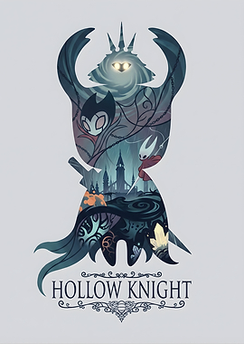 Hollow Knight Minimalist Silhouette Art