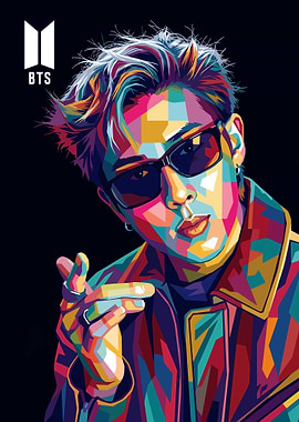 Colorful Pop Art Portrait of RM